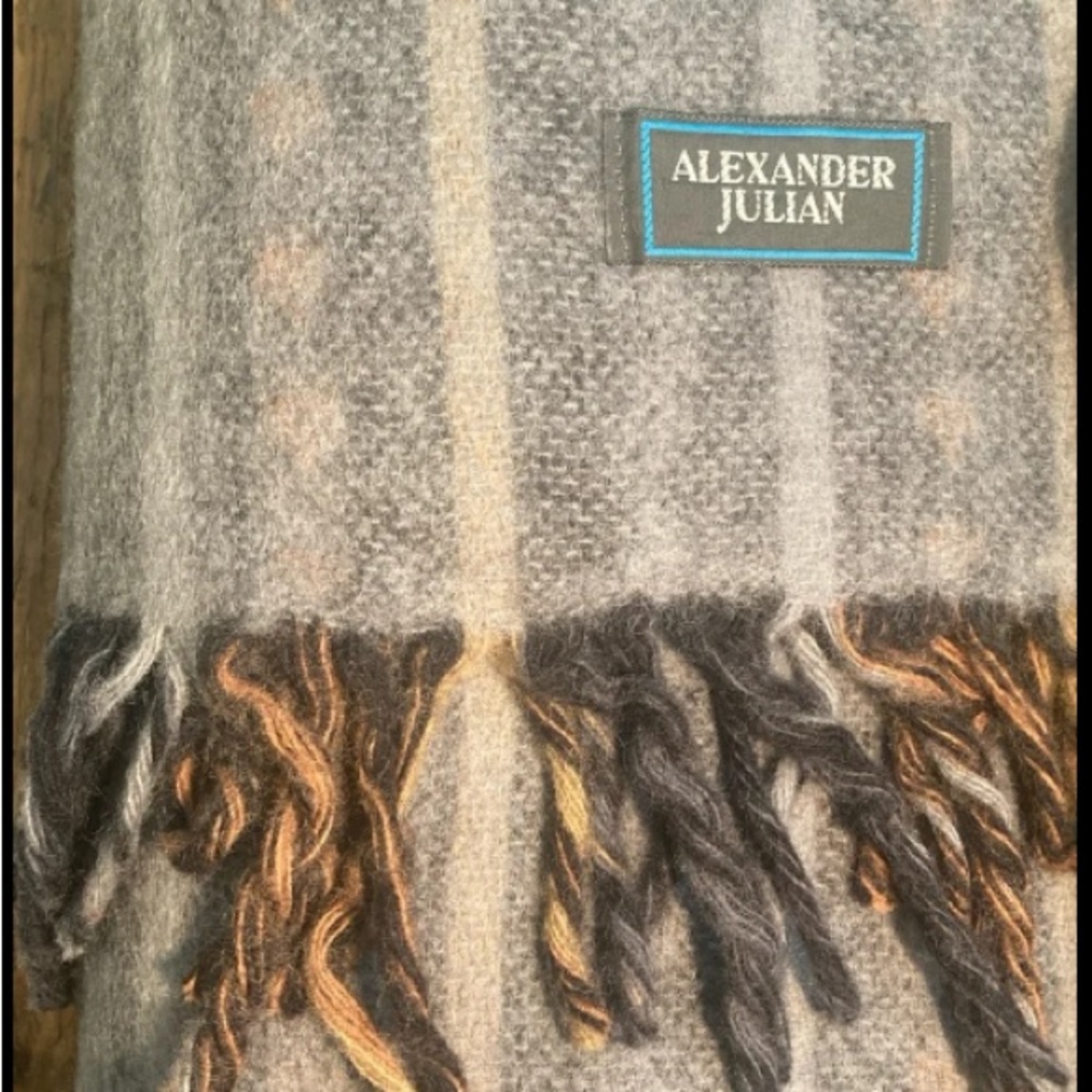 Vintage Alexander Julian (pre Colours) Wool Throw 50x68 includesTwisted Fringe